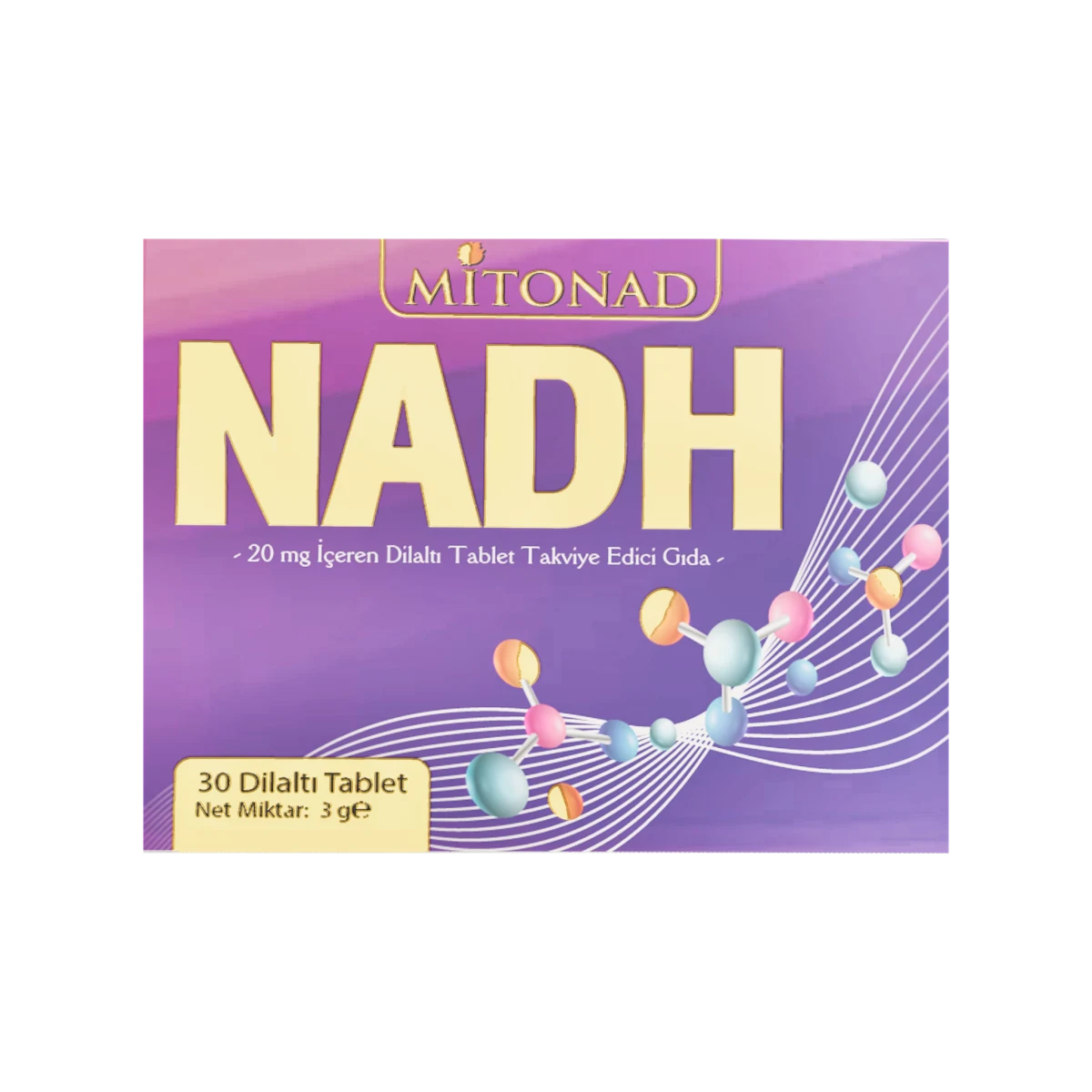 MİTONAD kutusunun ön yüzü — 20 mg İçeren Dilaltı Tablet Takviye Edici Gıda
